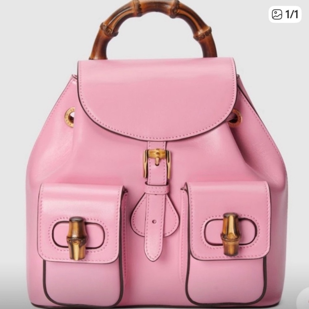 Gucci Pink Backpack with Bamboo Accents